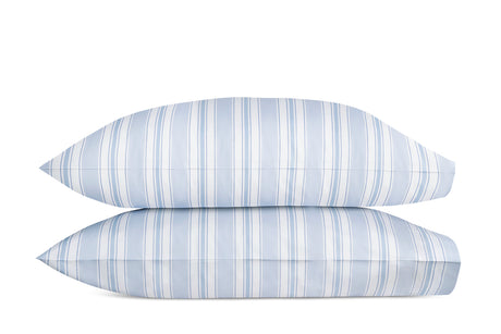 Pillowcases - Elio Stripe Bedding in Blue | Matouk Schumacher at Fig Linens and Home