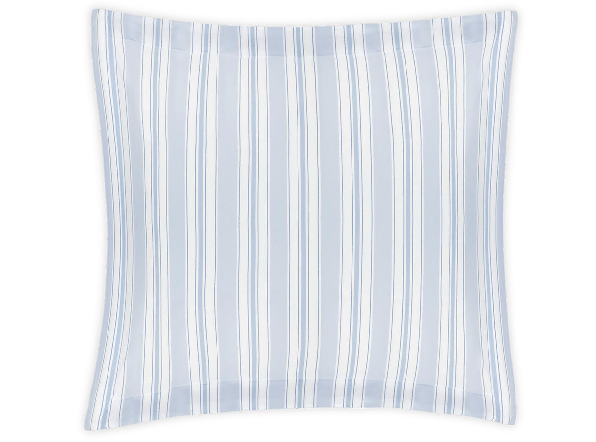 Euro Square Sham - Elio Stripe Bedding in Blue | Matouk Schumacher at Fig Linens and Home