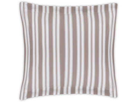 Euro Square Sham - Elio Stripe Bedding in Mocha | Matouk Schumacher at Fig Linens and Home