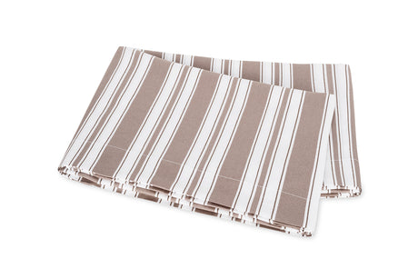 Flat Sheet - Elio Stripe Bedding in Mocha | Matouk Schumacher at Fig Linens and Home