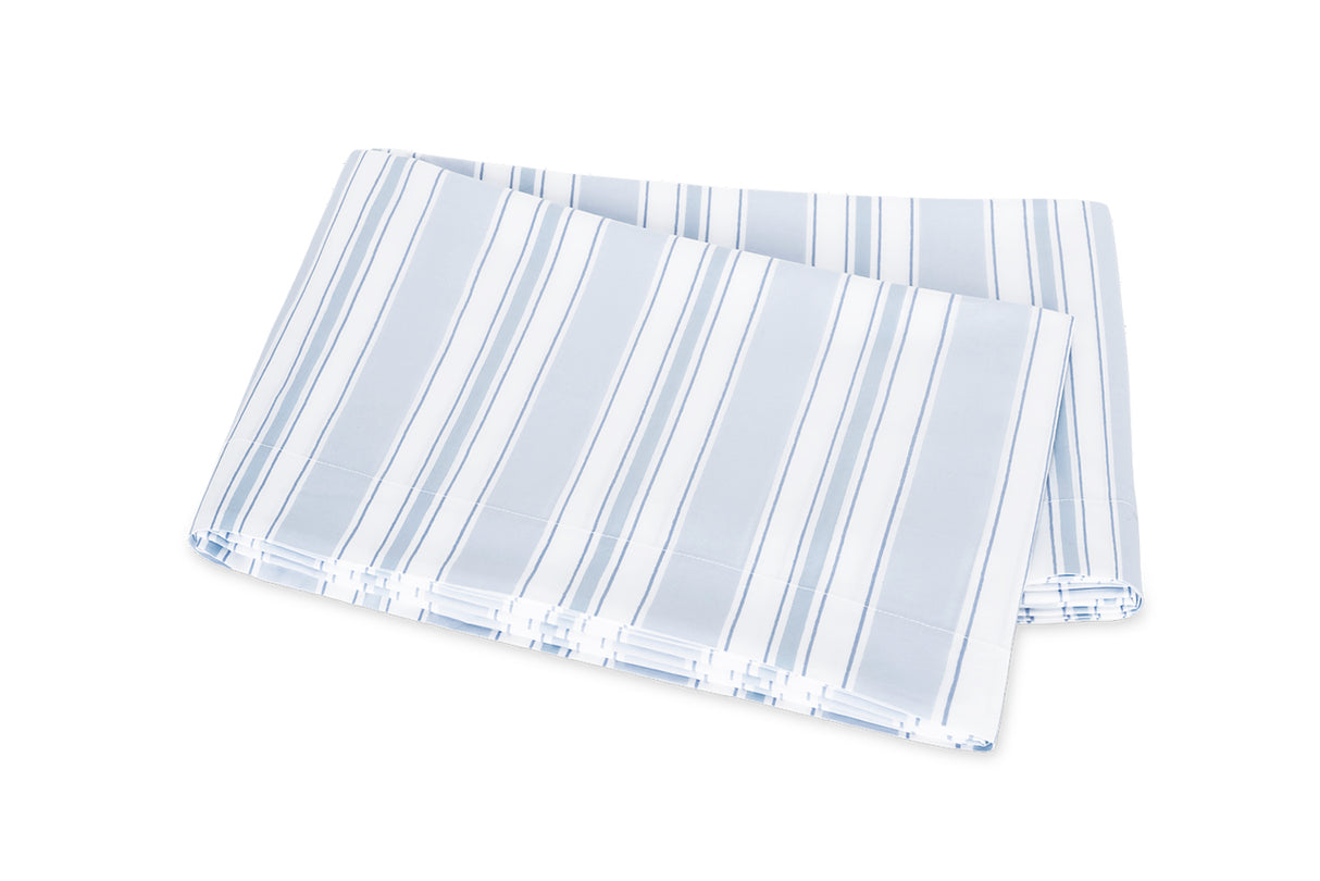 Flat Sheet - Elio Stripe Bedding in Blue | Matouk Schumacher at Fig Linens and Home