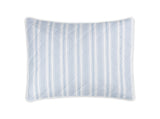 Quilted Sham - Matouk Schumacher Quilted Elio Stripe in Blue at Fig Linens and Home