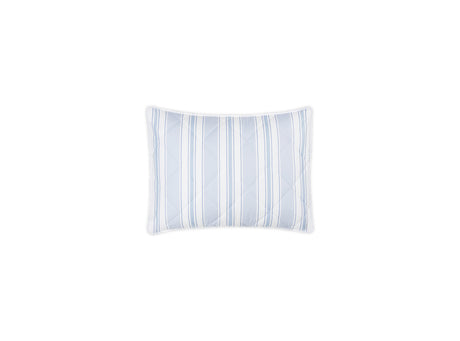 Quilted Boudoir Sham - Matouk Schumacher Quilted Elio Stripe in Blue at Fig Linens and Home