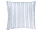 Quilted Euro Sham - Matouk Schumacher Quilted Elio Stripe in Blue at Fig Linens and Home