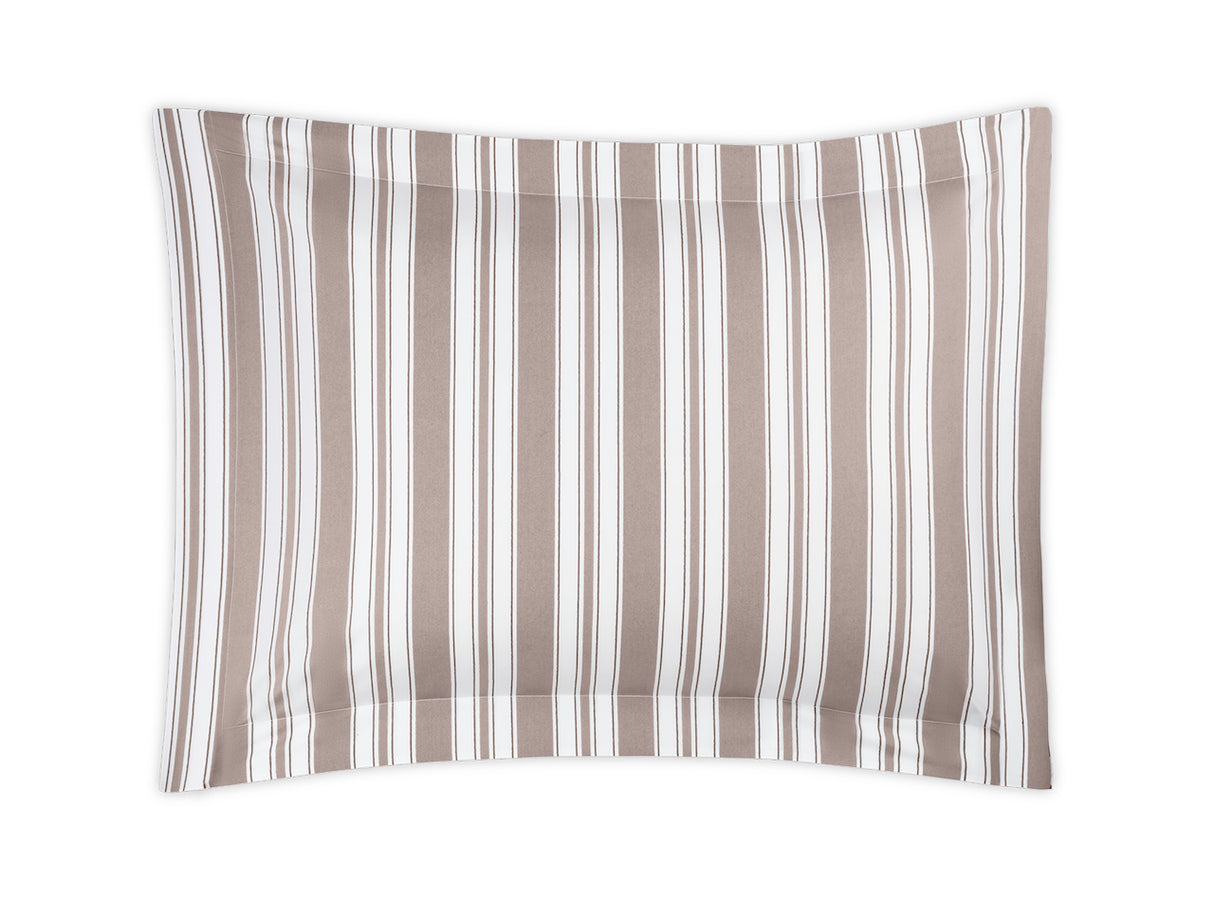 Pillow Sham - Elio Stripe Bedding in Mocha | Matouk Schumacher at Fig Linens and Home