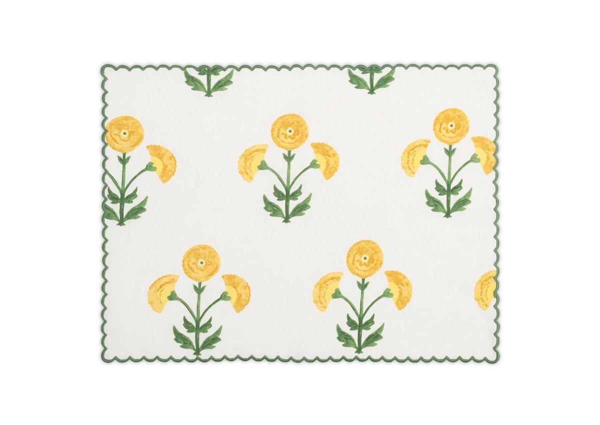 Placemats - Matouk Schumacher Gisele Marigold Yellow Table Linens at Fig Linens and Home