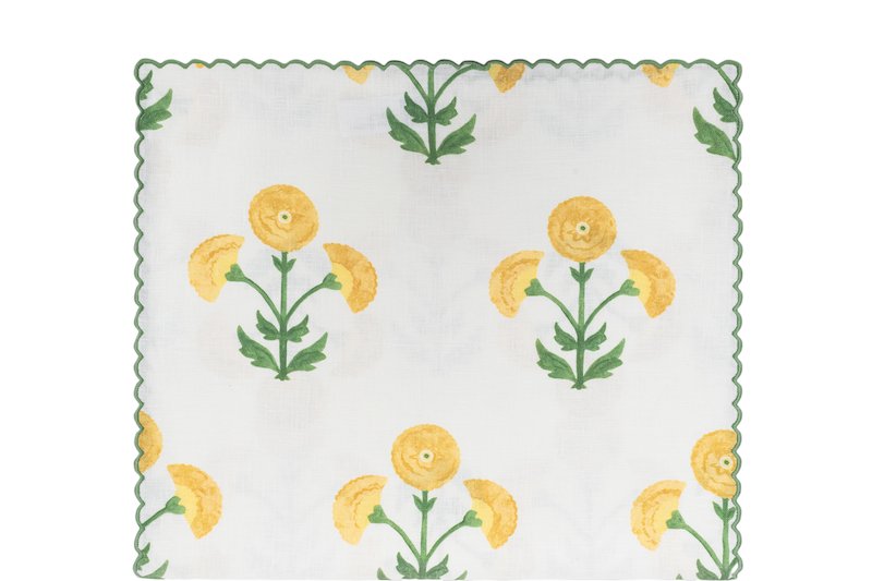 Table Runner - Matouk Schumacher Gisele Marigold Yellow Table Linens at Fig Linens and Home