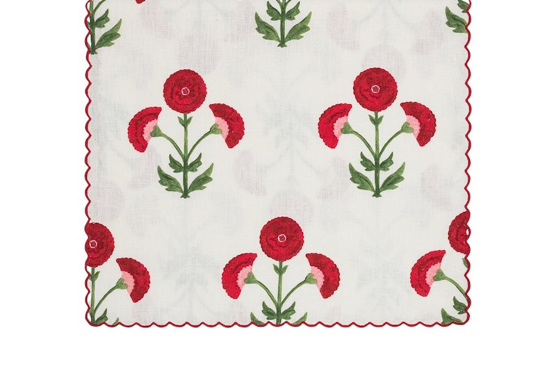 Table Runner - Matouk Schumacher Gisele Scarlet Red Table Linens at Fig Linens and Home