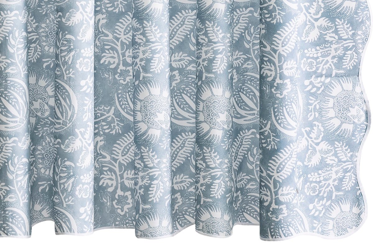 Shower Curtain - Granada Hazy Blue Shower Curtain by Matouk Schumacher at Fig Linens and Home