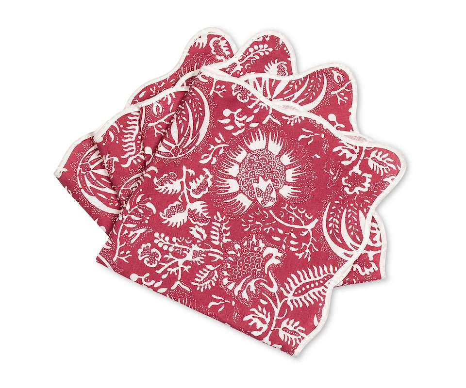 Red Napkins - Granada Scarlet Red Napkins by Matouk Schumacher at Fig Linens and Home