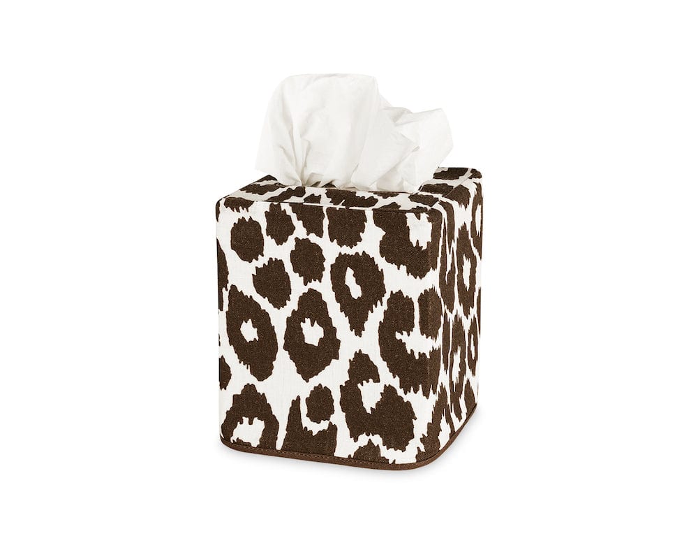 Iconic Leopard Tissue Box Covers | Matouk Schumacher Bath Accessories at Fig Linens and Home