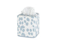 Tissue Box Cover - Matouk Schumacher Iconic Leopard Tissue Covers in Sky Blue at Fig Linens and Home