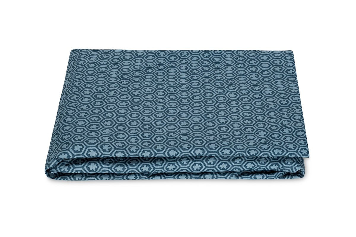 Matouk Schumacher Levi Fitted Sheet Prussian Blue at Fig Linens and Home