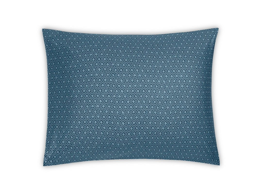 Matouk Schumacher Levi Pillow Sham Prussian Blue at Fig Linens and Home