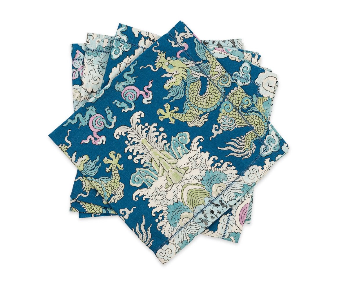 Matouk Napkins - Set of 4 - Magic Mountain Aquarius Schumacher - Fig Linens and Home