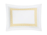 Pillow Sham - Ophelia Lemon Yellow Bedding by Matouk Schumacher - Greek Key Embroidery