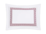 Pillow Sham - Ophelia Red Bedding by Matouk Schumacher - Greek Key Embroidery