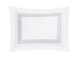 Pillow Sham - Ophelia Red Bedding by Matouk Schumacher - Greek Key Embroidery
