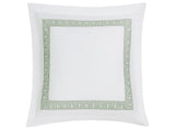 Euro Square Sham - Ophelia Clover Bedding by Matouk Schumacher - Greek Key Embroidery