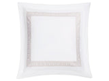 Euro Square Sham - Ophelia Dune Bedding by Matouk Schumacher - Greek Key Embroidery