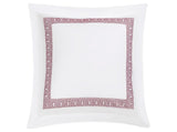 Euro Square Sham - Ophelia Red Bedding by Matouk Schumacher - Greek Key Embroidery