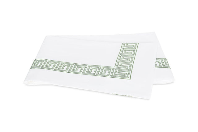 Flat Sheet - Ophelia Clover Bedding by Matouk Schumacher - Greek Key Embroidery
