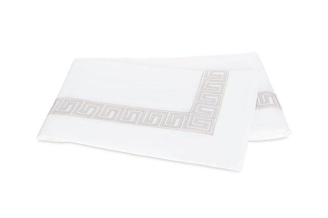 Flat Sheet - Ophelia Dune Bedding by Matouk Schumacher - Greek Key Embroidery