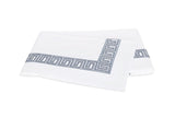 Flat Sheet - Ophelia Indigo Blue Bedding by Matouk Schumacher - Greek Key Embroidery