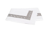 Flat Sheet - Ophelia Mocha Bedding by Matouk Schumacher - Greek Key Embroidery