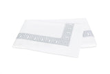 Flat Sheet - Ophelia Silver Bedding by Matouk Schumacher - Greek Key Embroidery