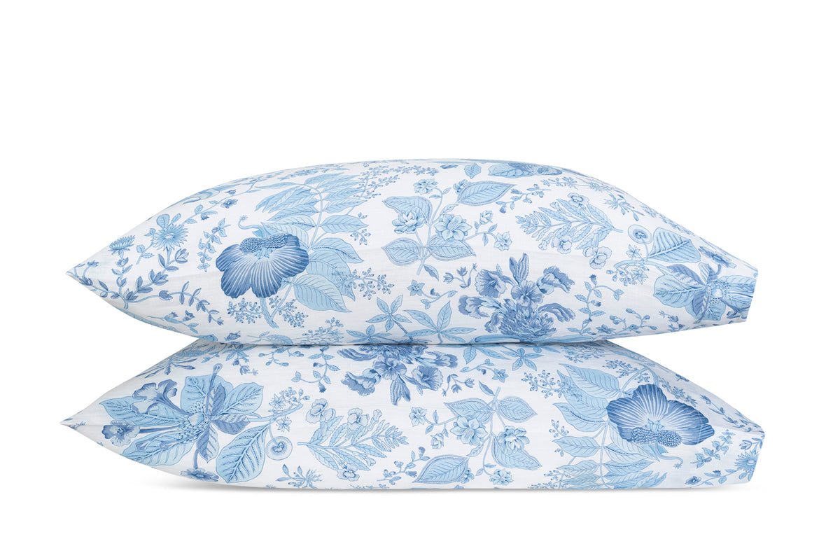 Pillowcases - Matouk Schumacher Pomegranate Linen Porcelain Blue at Fig Linens and Home Westport CT