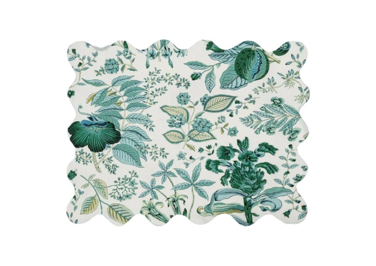 Rectangular Placemat - Pomegranate Emerald Green Placemats - Matouk Schumacher at Fig Linens & Home