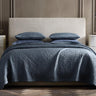 Silk Quilts - Margaret Evening Blue Silk Bedding by Matouk Schumacher