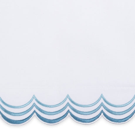 Matouk Stella Bedding Swatch - Hazy Blue Scallop Color - Fig Linens and Home