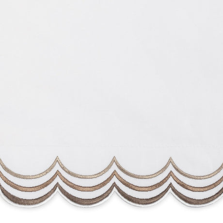 Matouk Stella Bedding Swatch - Mocha Scallop Color - Fig Linens and Home