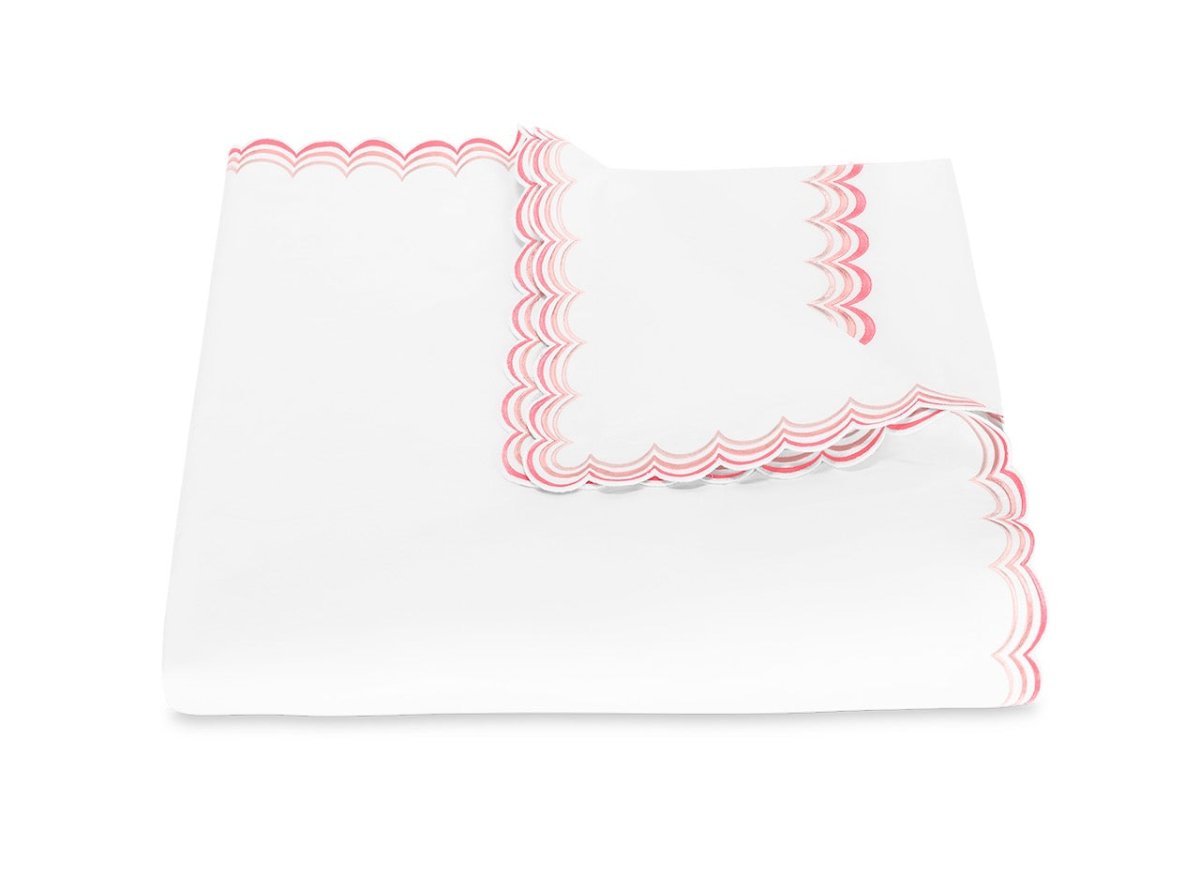 Matouk Stella King Duvet Cover 108 x 96, 2" flange Pink | Fig Linens and Home 