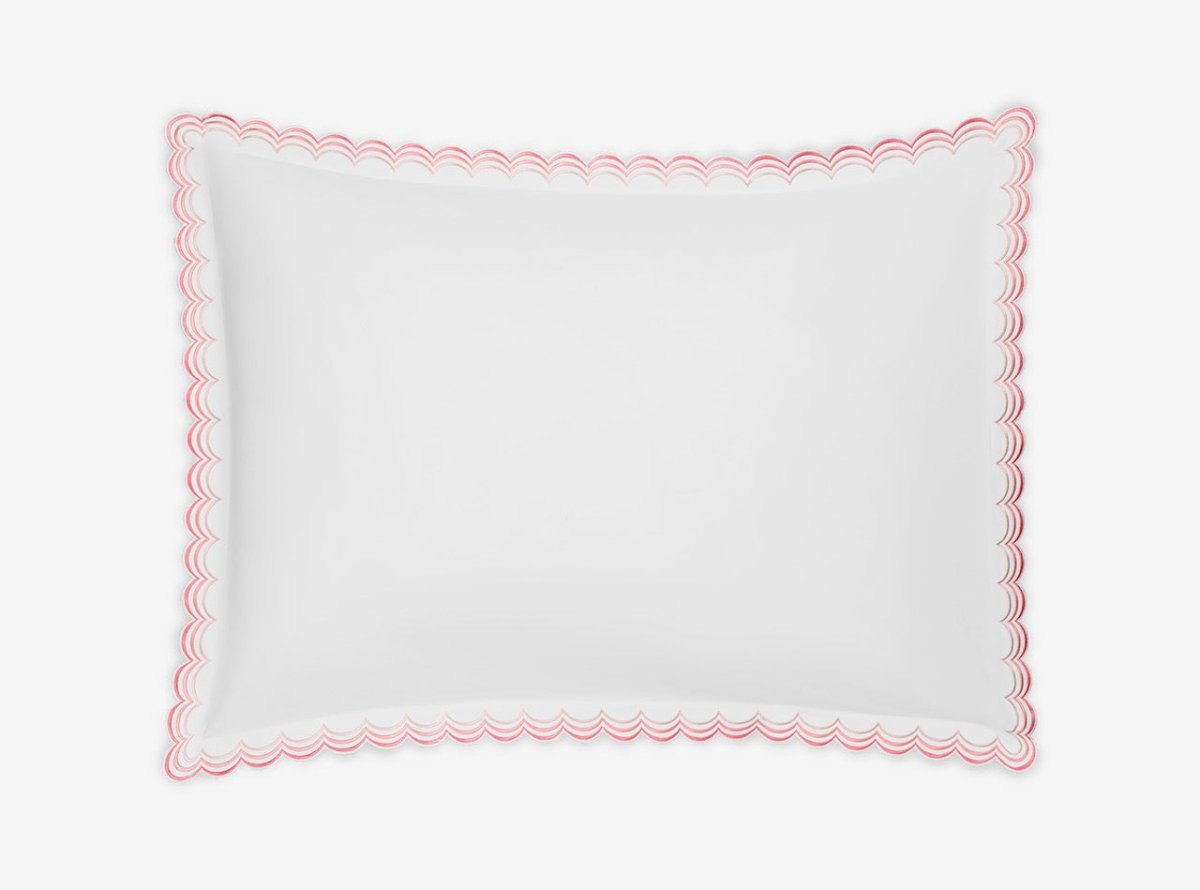 Matouk Stella Standard Sham 21 x 27, 2" flange Pink | Fig Linens and Home 