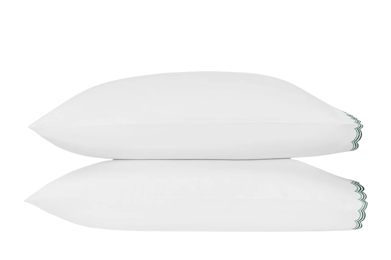 Matouk Stella Standard Case - Pair 21 x 32 Green | Fig Linens and Home 