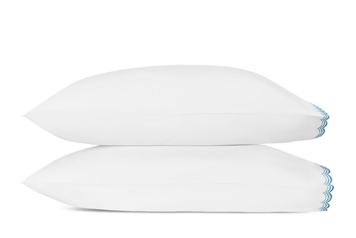 Matouk Stella King Case - Pair 21 x 40 Hazy Blue | Fig Linens and Home 