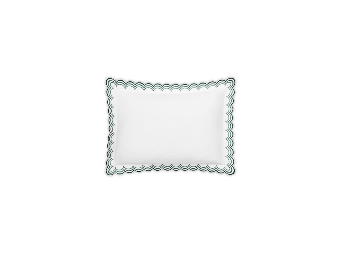Matouk Stella Boudoir Sham 12 x 16, 1" flange Green | Fig Linens and Home 
