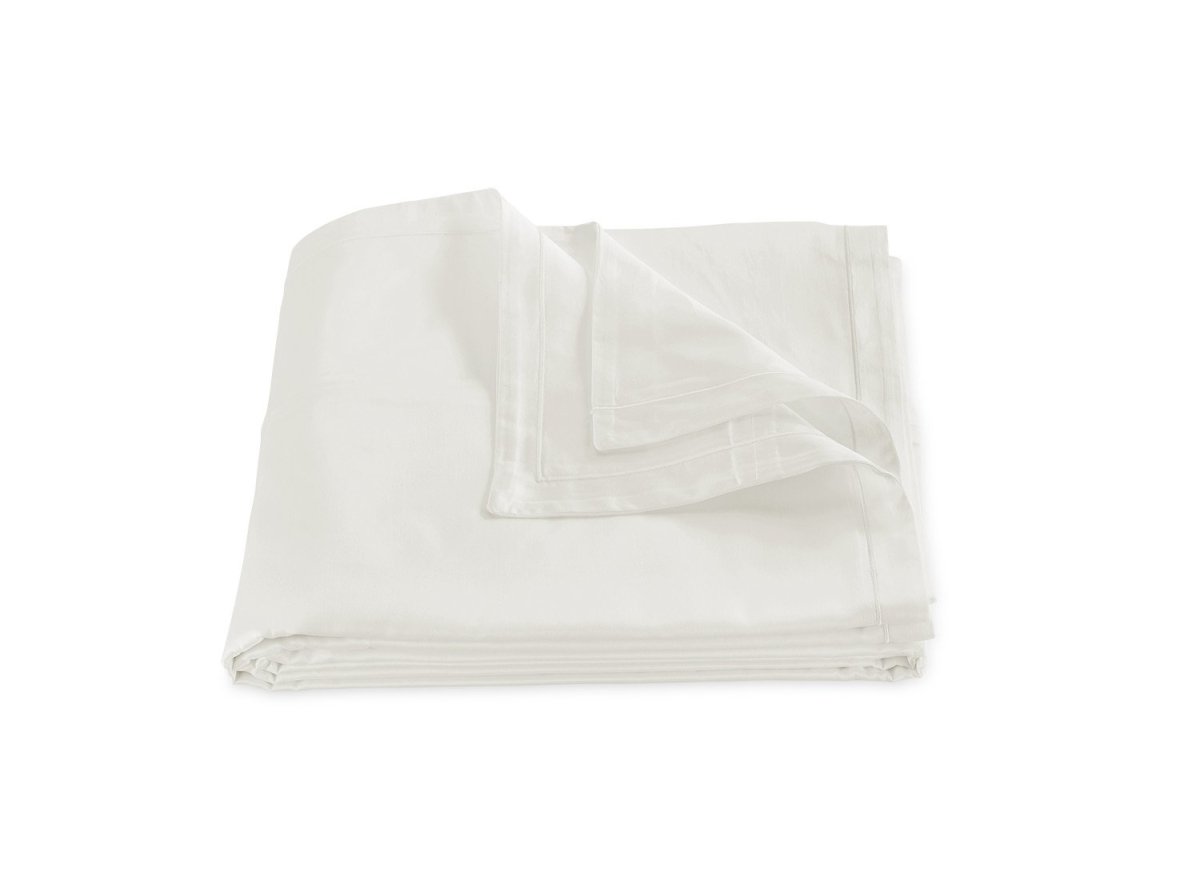 Matouk Duvet Cover - Talita Satin Stitch Bone - Giza Cotton Bedding at Fig Linens and Home