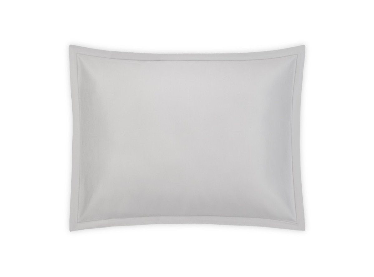 Matouk Pillow Sham - Talita Satin Stitch Silver - Giza Cotton Bedding at Fig Linens and Home