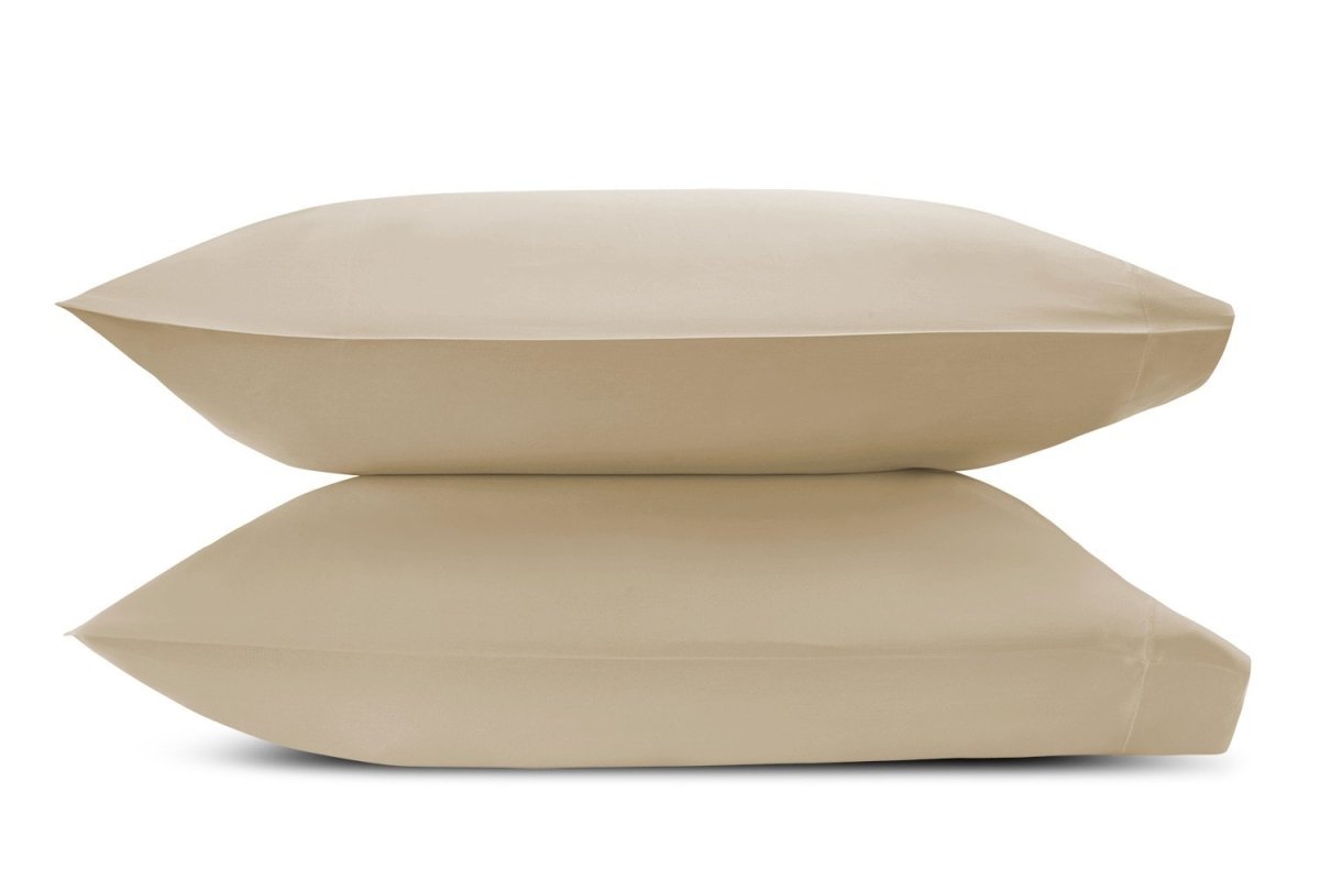 Matouk Pillowcases - Talita Satin Stitch Champagne - Giza Cotton Bedding at Fig Linens and Home