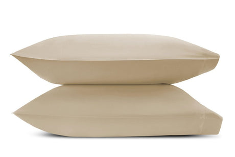 Matouk Pillowcases - Talita Satin Stitch Champagne - Giza Cotton Bedding at Fig Linens and Home