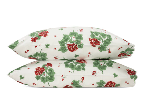 Pillowcases - Matouk Tillet Geranium Bedding in Scarlet Red at Fig Linens and Home