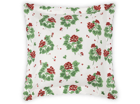 Euro Sham - Matouk Tillet Geranium Bedding in Scarlet Red at Fig Linens and Home