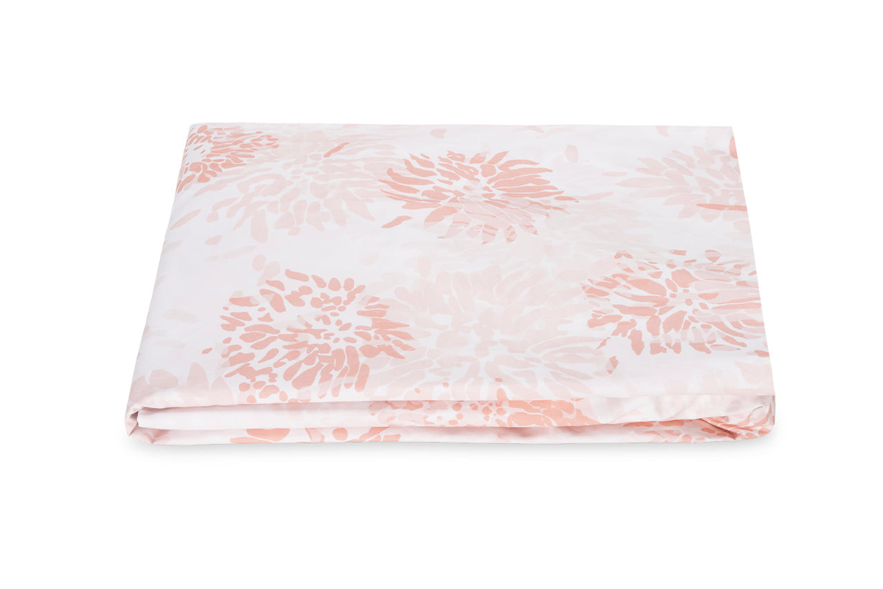 Matouk Tillett Chrysanthemum Fitted Sheet Blush Pink at Fig Linens and Home