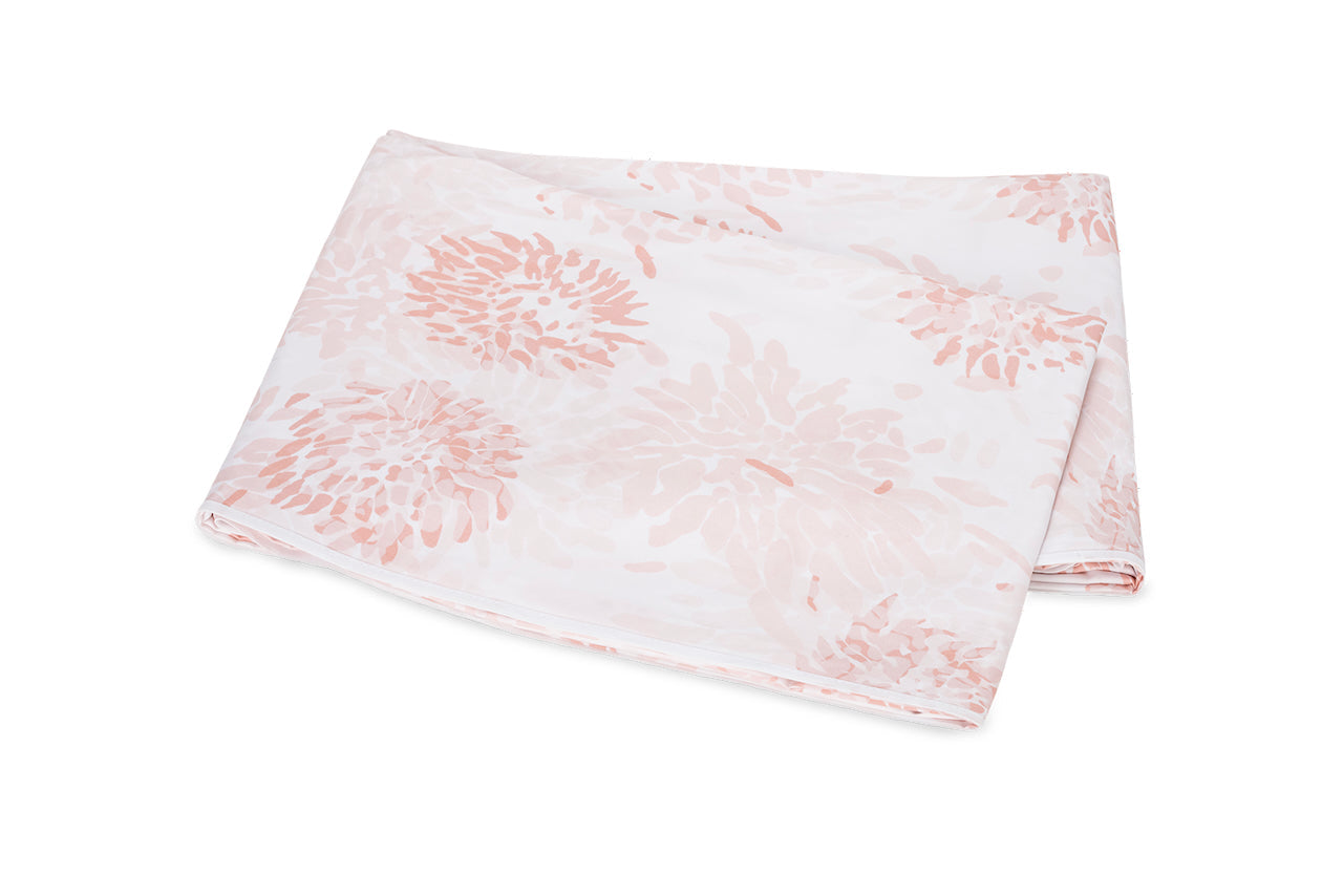 Matouk Tillett Chrysanthemum Flat Sheet Blush Pink at Fig Linens and Home