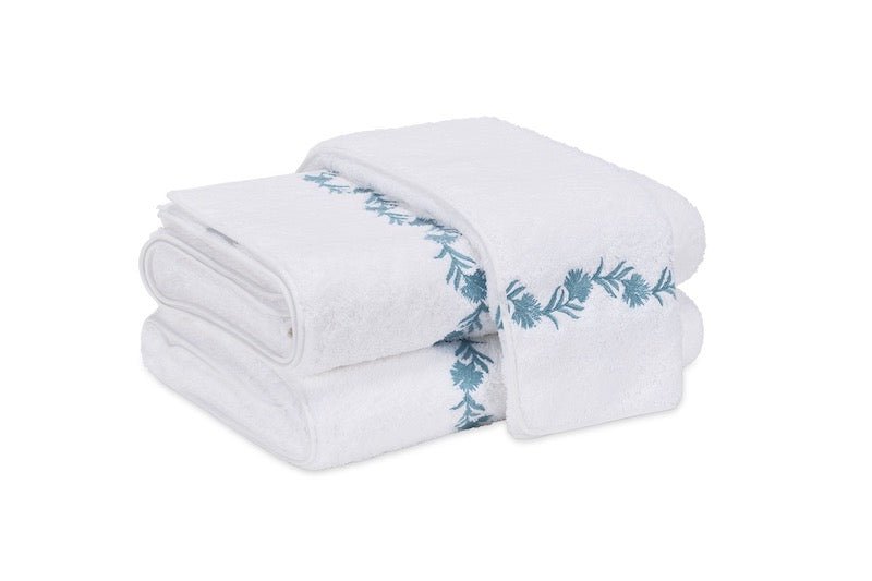 Matouk Towels - Daphne Aqua Bath Towels at Fig Linens and Home