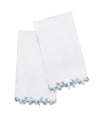 Powder Room Towels - Wave Guest Towels in Hazy Blue by Matouk